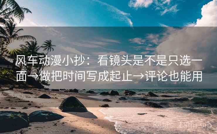 风车动漫小抄：看镜头是不是只选一面→做把时间写成起止→评论也能用