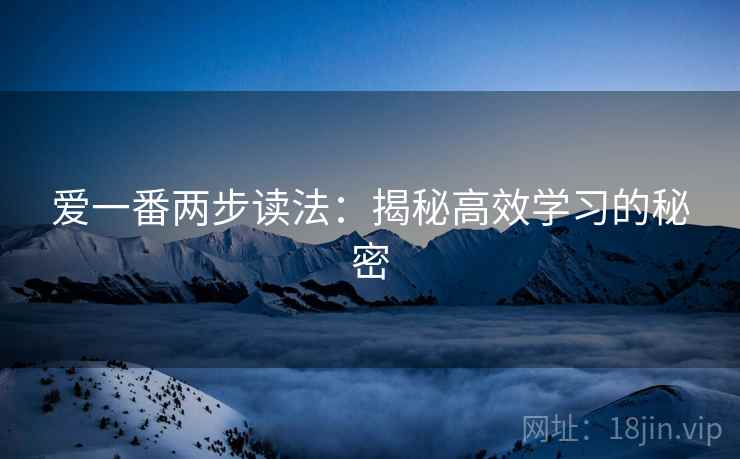 爱一番两步读法：揭秘高效学习的秘密
